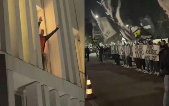 都體：尤文球迷來(lái)到酒店外支持新主帥，圖多爾向球迷們揮手致意